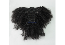 Clip in curly hair black color and good quality hair
